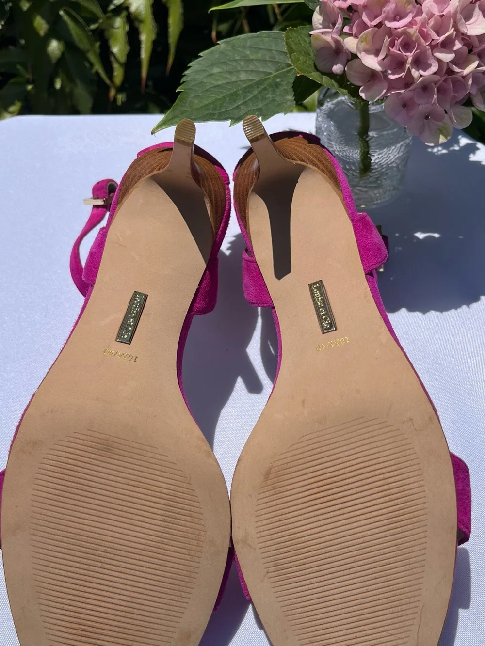 Louise et Cie Fuchsia Suede Ankle-Strap Heels 10m